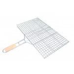 Orta Boy Mangal Izgarası 40×30 cm – Ahşap Saplı