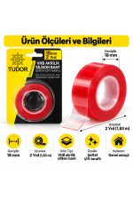 18 mm x 2 Yrd VHB Akrilik Silikon Bant – Şeffaf Çift Taraflı Ekstra Güçlü Bant - Görsel 4