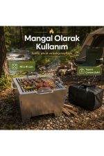 E-Camp 2’si 1 Arada Katlanabilir Ateş Çukuru ve Mangal – 41 x 41 cm | 25 cm Yükseklik | Taşıma Çantalı - Görsel 4
