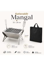 E-Camp Katlanabilir Mangal – 35 x 28 cm | 19 cm Yükseklik | Çanta, Metal Çatal ve Metal Spatula Dahil - Görsel 6