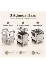 E-Camp Katlanabilir Kamp Ocağı – 11 x 11 x 16 cm | Kompakt ve Taşınabilir