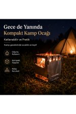 E-Camp Katlanabilir Kamp Ocağı – 11 x 11 x 16 cm | Kompakt ve Taşınabilir - Görsel 3