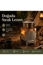 E-Camp Katlanabilir Kamp Ocağı – 11 x 11 x 16 cm | Kompakt ve Taşınabilir - Görsel 4