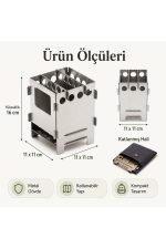 E-Camp Katlanabilir Kamp Ocağı – 11 x 11 x 16 cm | Kompakt ve Taşınabilir - Görsel 6