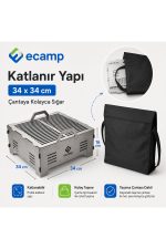 E-Camp Katlanabilir Çanta Tipi Mangal – 34 x 34 cm | 16 cm Yükseklik | Taşıma Çantalı - Görsel 4