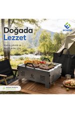 E-Camp Katlanabilir Çanta Tipi Mangal – 34 x 34 cm | 16 cm Yükseklik | Taşıma Çantalı - Görsel 6