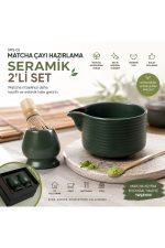 Matcha Çayı Hazırlama Seramik 2'li Set (SMS-02) - Görsel 3