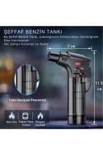 Mini Pürmüz Çakmak Doldurulabilir Depolu Çakmak Alev Ayarlı 1300 Derece - Görsel 3